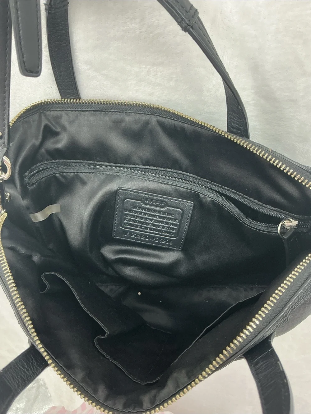 Coach Black Leather Satchel with Adjustable Strap c19
